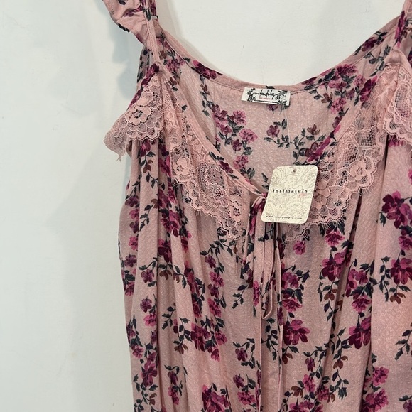 FREE PEOPLE Take It Away Pink Floral Thong Bodysuit size large women’s new w/tag - Picture 6 of 9